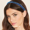 Firuilo Beaded Headbands Navy Blue Thin Hairbands Holiday Party Hair