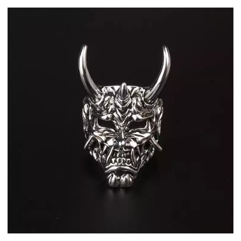 TENDER LIHOME Anillo Demonio Hannya Diablo Satán Cuernos Ajustable Calaver