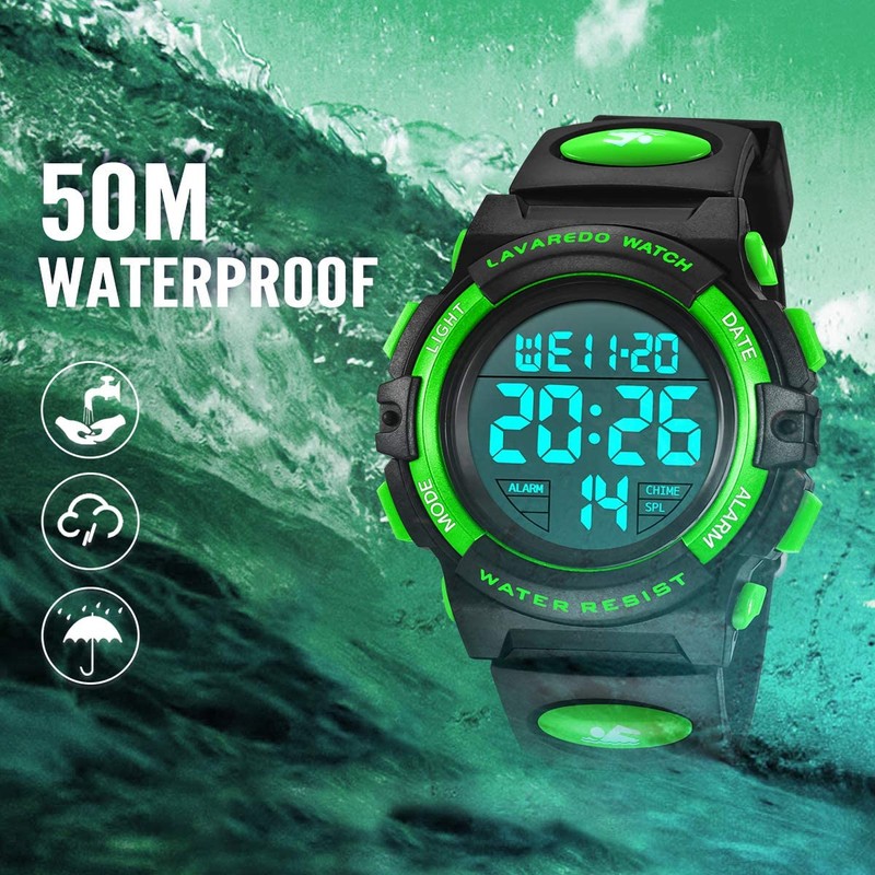 A ALPS Boys Digital Sport Watch with Alarm, Waterproof, Shockproof,
