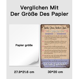 Putuo Decor Metal Sign Love Grandma, Dear Grandpa - Thank You Sign, Gift for Grandparents, Rustic Decoration, 12 x 8 Inches