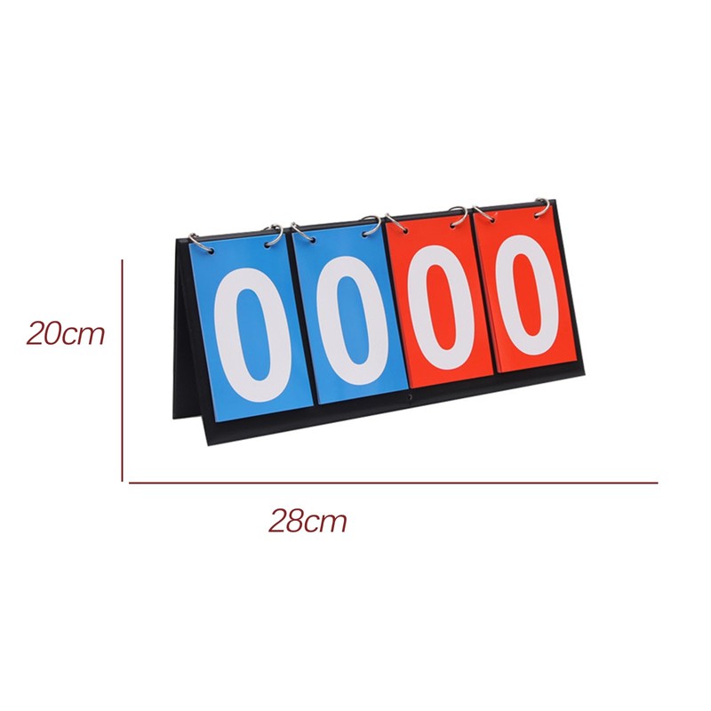Yuelulala 2pcs 4-Digital Portable Table Top Scoreboard Flipper for Soccer,