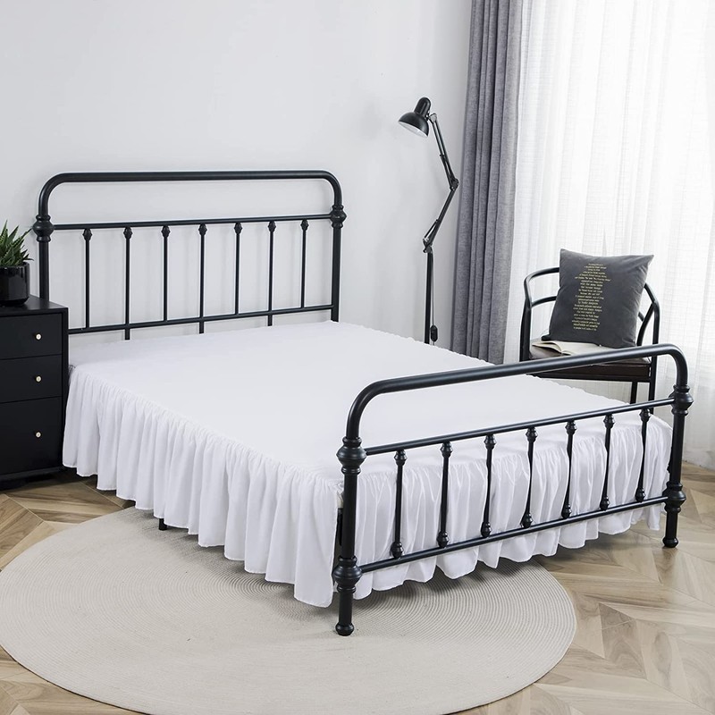 xuan dian Bed Skirt Ruffled Bed Skirt with Split Corners,
