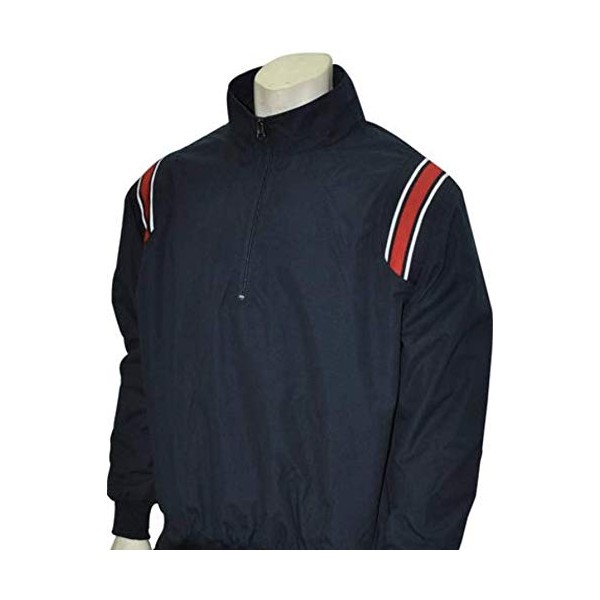 Smitty | BBS-320 | Major League Style | Baseball Softball Water Resistant Microfiber Shell Pullover Umpire Jacket | Umpire's Choice! (Navy w/Red, White, Blue Inserts, 3XL)