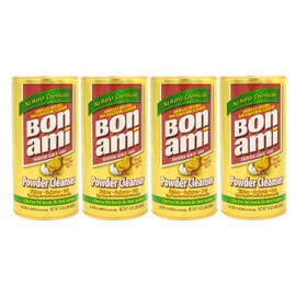 Bon Ami Powder Cleanser for Kitchens & Bathrooms - All Types of Surfaces, Cleans Grime & Dirt, Polishes Surfaces, Absorbs Odors (4 Pack)