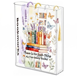 Wxiben Book Lovers Gifts for Women - Wildflower Book Shaped Acrylic Bookmark Holder, Bookish School Home Office Desk Accessories for Reading Lovers, Christmas Gifts for Bookworm Librarians Teachers