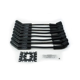 UNITED PERFORMANCE PRODUCTS - PROSTREET 8mm Ceramic Universal Chevy LS Spark Plug Wire Set - 300 ohm Spiral Core - 135 Degree 2000F Black Ceramic Boots - Fits Chevy LS1, LS2, LS3, LS6, LS7, LS9 & LSA
