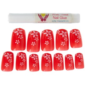 6E Acrylic Nails Set Red Stars Set of 12 Pack of 2