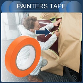 INFINAUTO Masking Tape, 1 Inches x 60.1 Yards DIY Car Auto Paint Painters Tape Orange, 1 Pc