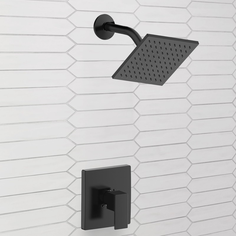 Karsen Contemporary Single-Function Shower Head for Bathroom, Matte Black, Design