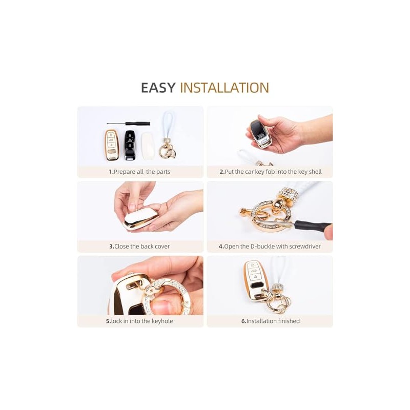 Snugfit Key fob Cover case Protector White (Hyundai C 4