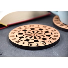 Individual Dartboard Coaster - Wooden dart board coaster. Perfect gift for a Darts fan. Darts fanatic. Ideal for darts obsessive. Dart board