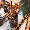 Halloween Paper Straws Decorations - 50Pcs Black Orange Drinking Straws