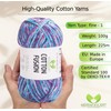 MeriWoolArt® Cotton Yarn - 100% Cotton Yarn, Multicoloured Textile Yarn,