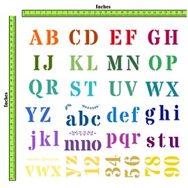 CrafTreat 24 Pieces Calligraphy Stencils Bold Font (4.5x7), Letter Stencils for Painting on Wood, Alphabet Stencils, DIY Reusable Stencils for Crafts