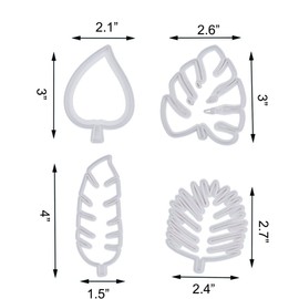 Tropical Leaf Cookie Cutter,Hawaiian Palm Leaves Fondant Cutters Set for Gum Paste,Sugarcraft Candy Holiday Biscuit,Luau Cake Fondant Decorating Tools