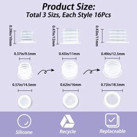 GORGECRAFT 48PCS 3 Sizes Clear Plastic Wine Bottle Stoppers 37/64" to 47/64" Salt And Pepper Shaker Stopper Replacement Plug Bottle Shaker Caps Reusable Clear Round End Caps for Bottles Pipes Pots
