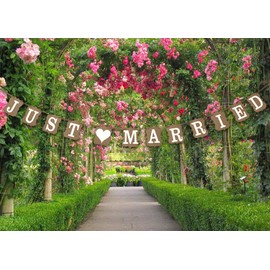 "Just Married" Vintage Garland Shabby Chic Card Wedding Bunting Decoration