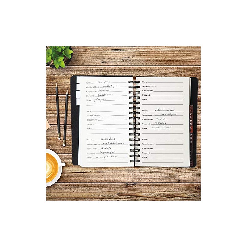 Internet Password Keeper Book, 75 Pages, 4-1/2" x 5-3/4", Spiral-bound