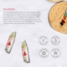 Muladhara - Grounding - Root Chakra Essential Oil Roll-On Blend by Aromafume | 7 Chakra Blend | 3 x 6ml | Pure Oil Blend - Natural Ingredients | Ideal for Meditation, Yoga & Chakra Alignment