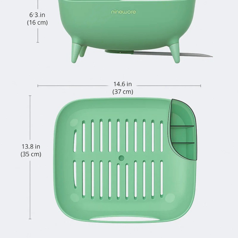 Nineware Kitchen Counter Compact Dish Drying Rack, Retro Green Color
