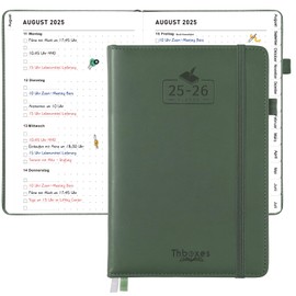 Calendar 2025 2026, A5 Weekly Planner 12 Month Appointment Calendar from August 2025 to July 2026, Planner 2025 2026 Book Calendar, Notebook with Calendar Book for School Office (Green)