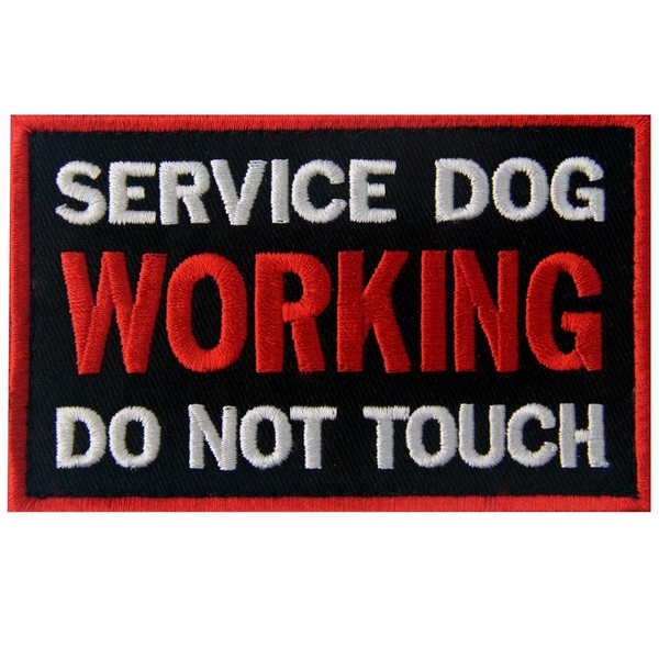 Service Dog Working Do Not Touch Vests/Harnesses Emblem Embroidered Fastener