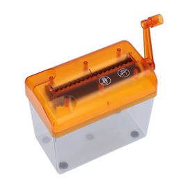 Mini trituradora, caja de polvo transparente portátil manual de papel de mano para la escuela para el hogar y la oficina de computadora (naranja)     