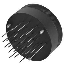 Agitador de café Espresso, Herramienta de distribución de espresso, agujas ajustables, distribuidor de café de agitación de negro (53 mm), ideal para casa, oficina y profesional