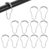 sourcing map 12Pcs Shower Curtain Hooks, Metal Roller Balls Glide