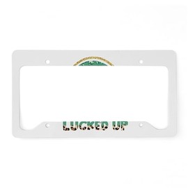 CafePress Let's Get Lucked Up Aluminum License Plate Frame, License Tag Holder