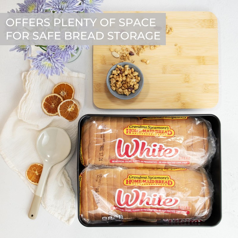 ZICOTO Beautiful Bread Box With Wooden Lid For Your Kitchen