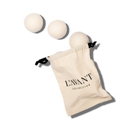 L’avant Collective Set of 3 Reusable Wool Balls for Dryer | Eco Non Toxic Natural Wool Dryer Balls | New Zealand Wool for Drying Clothes | Premium & Essential Wool Dryer Ball Reducing Clothes Wrinkles