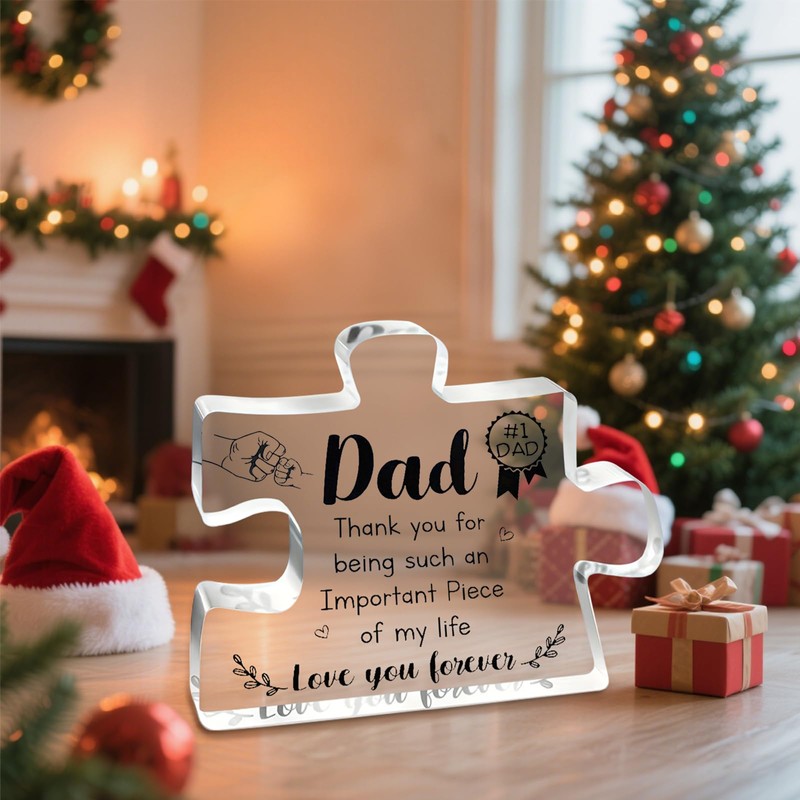 1PCS Puzzle Shaped Acrylic Plaques Daddy Birthday Gifts, Dad Gift