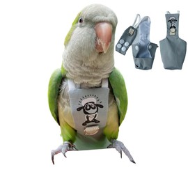 PARREN Bird Clothes Parrot Diapers, Reusable Waterproof Diapers for Parrots & Parakeets (S, Grey)