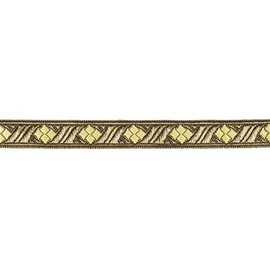 Ruther & Einenkel Decorative Ribbon (Rombe) 15 mm, Antique Gold / Presentation 5 m, Viscose, Polyester, PE Film, 500 x 1.5 x 0.1 cm