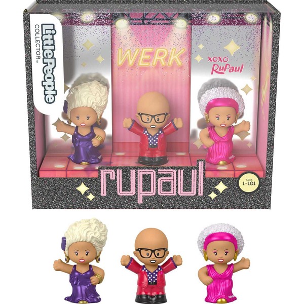 Little People Collector RuPaul Special Edition Figure Set in Display Gift Package for Adults & Fans, 3 Figurines
