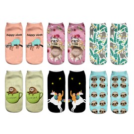 Benefeet Sox Funny Sloth Socks Cute Sloth 3D Pattern Print Socks Silly Animal Socks Ugly Sloth Socks Novelty Crazy Sloth Design Ankle Socks Girls Weird Gag Socks Christmas Sloth Gifts for Adult Women