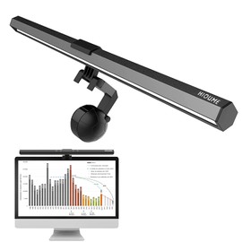 HIOUME Monitor Light Bar, USB Powered LED Computer Light for Desk/Office/Home, 3 Adjustable Color Temperature, 10 Dimming Brightness Levels, No Screen Glare, Black