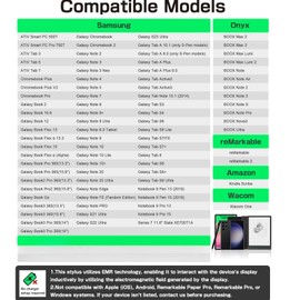 EMR Stylus for Remarkable 1/2,Remarkable Marker Plus Pen Tips, Digital Pen with Eraser, 4096 Pressure Levels, Palm Rejection, 5 Replacement Tips