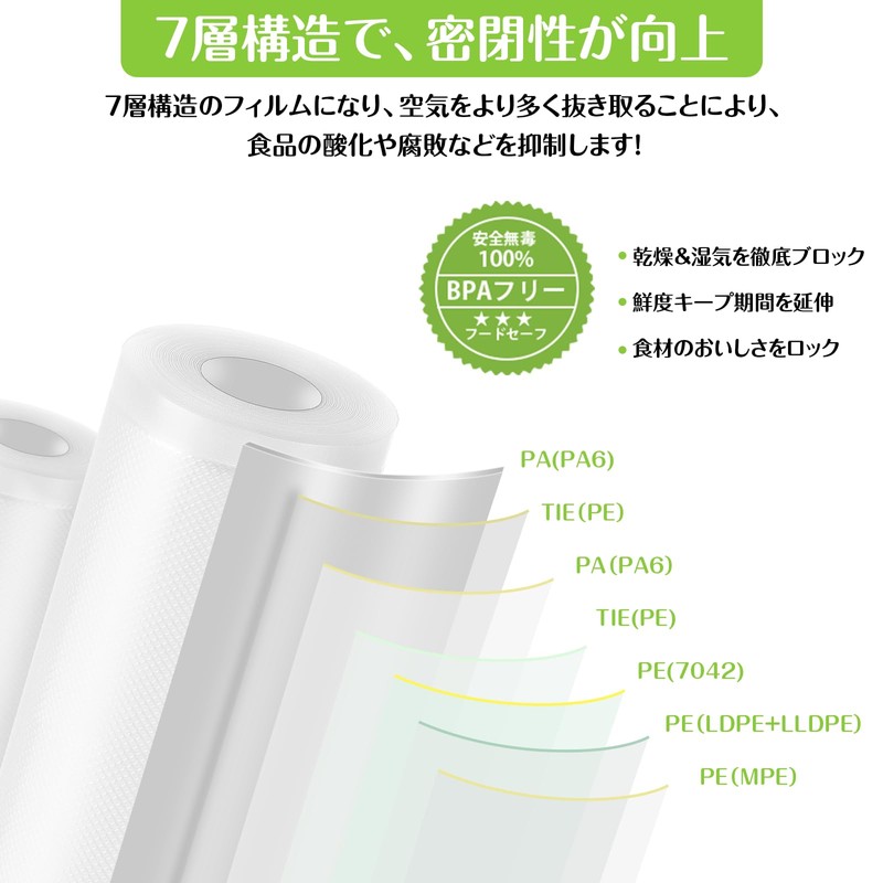 KEIUN Vacuum Packaging Bag, Vacuum Pack Roll, 7.9 x 236.6