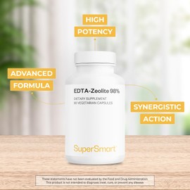 Supersmart - EDTA Zeolite 98% (Advanced Formula) - with Milk Thistle & Parsley - High Potency Supplement | Made in USA | Non-GMO & Gluten Free - 90 Vegetarian Capsules