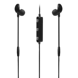 Earphones In-ear Stereo Wireless Bluetooth 4.1 Remote Control and Microphone for handsfree use with Smartphones, tablets etc. (Black)