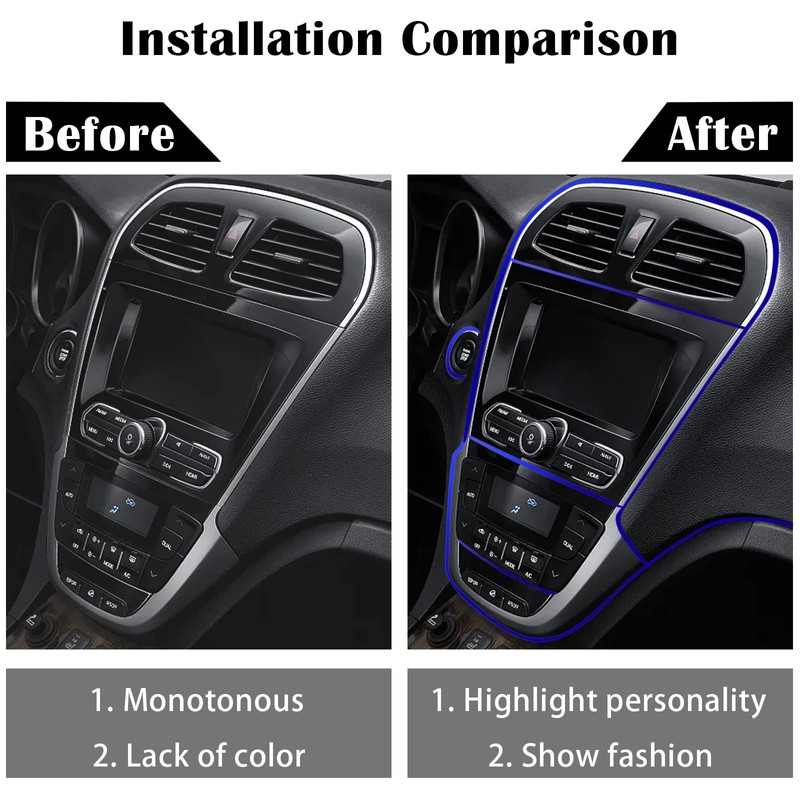 Car Interior Trim Strips,Universal 9.8 ft Car Electroplating Decoration Styling