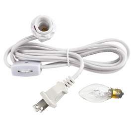 National Artcraft® White 6' Lamp Cord Set with Candelabra Socket and C7 Bulb (Pkg/5)
