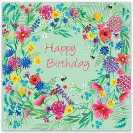 Twizler Female Birthday Card for Women - Wildflowers - Floral Happy Birthday Card for Her
