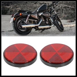 Hihaha Pair M6x1.0 Red Plastic Universal Screw Mount Reflective Warning Reflector for Motorcycle Bike Durable Material