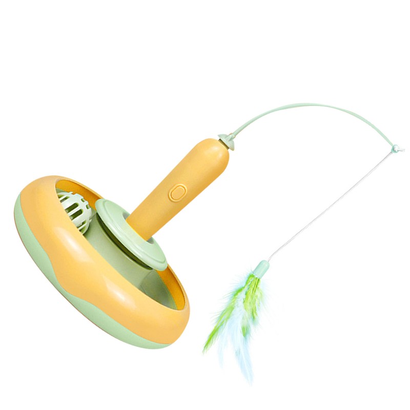 Cat Feather Toy Automatic 360 Degrees Rotating Bell Ball Stable