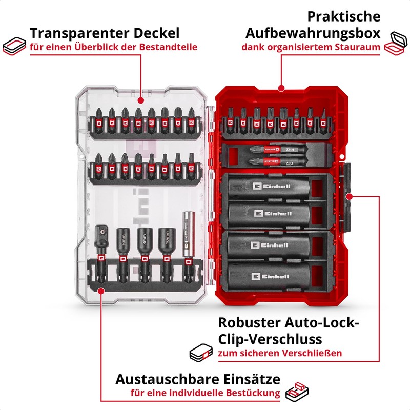Original Einhell M-CASE 35-Piece Impact Bit and Socket Set (25