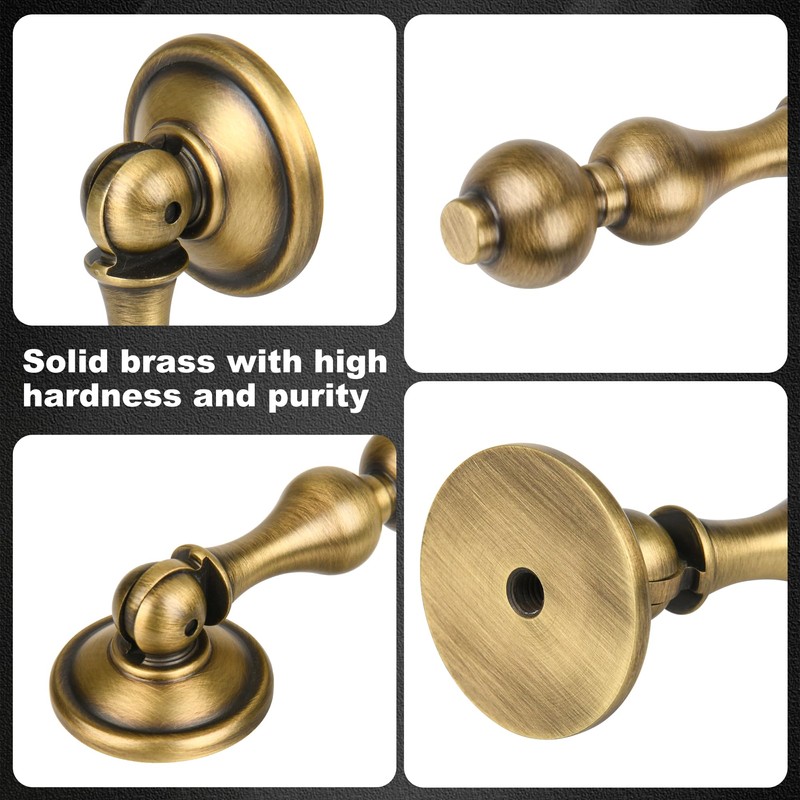 SALISENG Antique Brass Cabinet Drop Pulls 6 Pack, Solid Brass