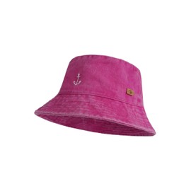 SCHIETWETTER Kids Buckethat Anchor Bucket Hat for Girls and Boys Sun Hat Washed Look 100% Cotton, pink, 54